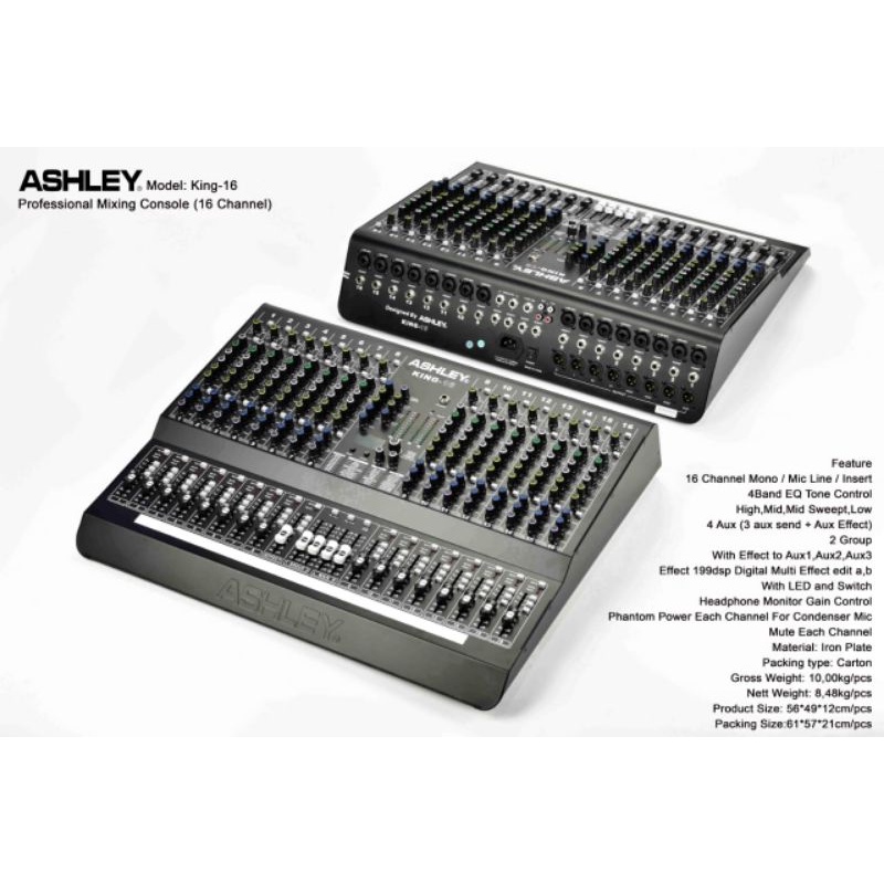 mixer audio ashley king 16 original garansi king16