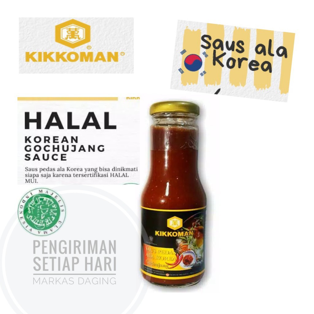 KIKKOMAN GOCHUJANG SAUCE SAMBEL / SAUS SAMBAL / HALAL KEMASAN BOTOL BELING 300gr