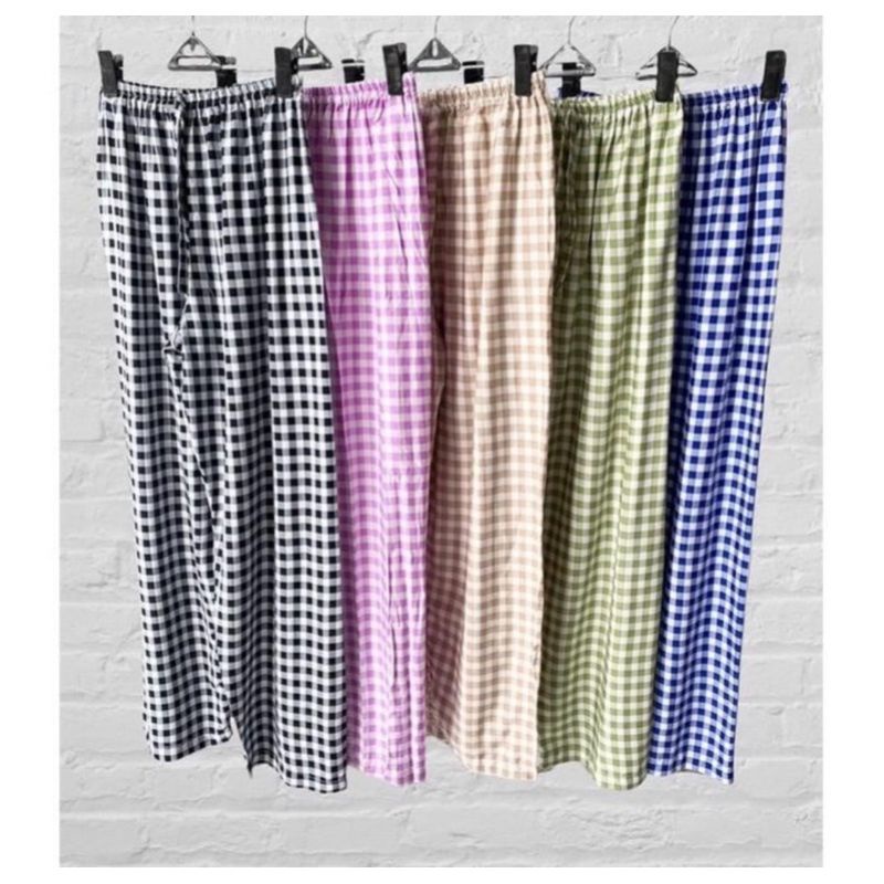 Celana Wanita Kulot Bali Motif Kotak