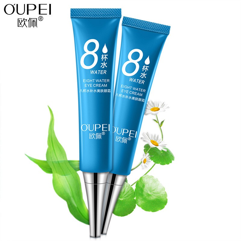 OUPEI Krim Mata Eye Cream 8 EIGHT WATER Mata Panda Lingkar Hitam BRIGHTENING HYDRATING Skin Water EY