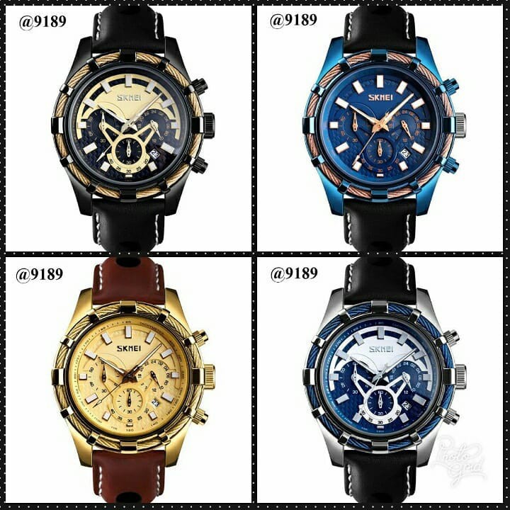 Jual Jam Tangan Pria Original SKMEI 9189 Chronograph Anti Air 30M Gold  Indonesia|Shopee Indonesia