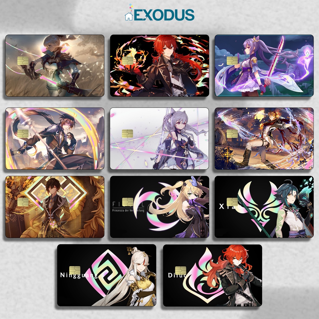 

Genshin Impact Hologram Skin / Sticker kartu ATM v.1