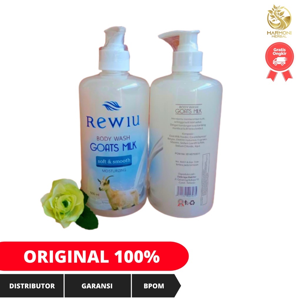 Rewiu Milk Sabun Cair Susu Kambing Body Wash Pemutih Badan 500ml