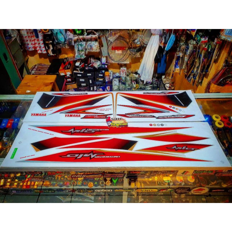 Striping Sticker Yamaha Mio Soul MX 2008 Limited Edition Merah Hitam Bahan Kodak Product Thailand.
