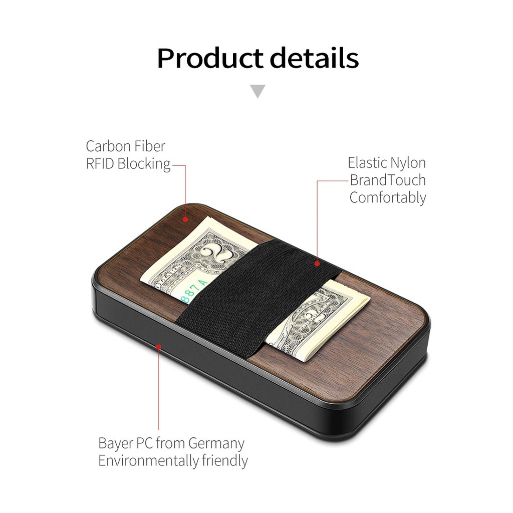 NEWBRING - ID Credit Card Holder Wallet Twist Model - Wood Material