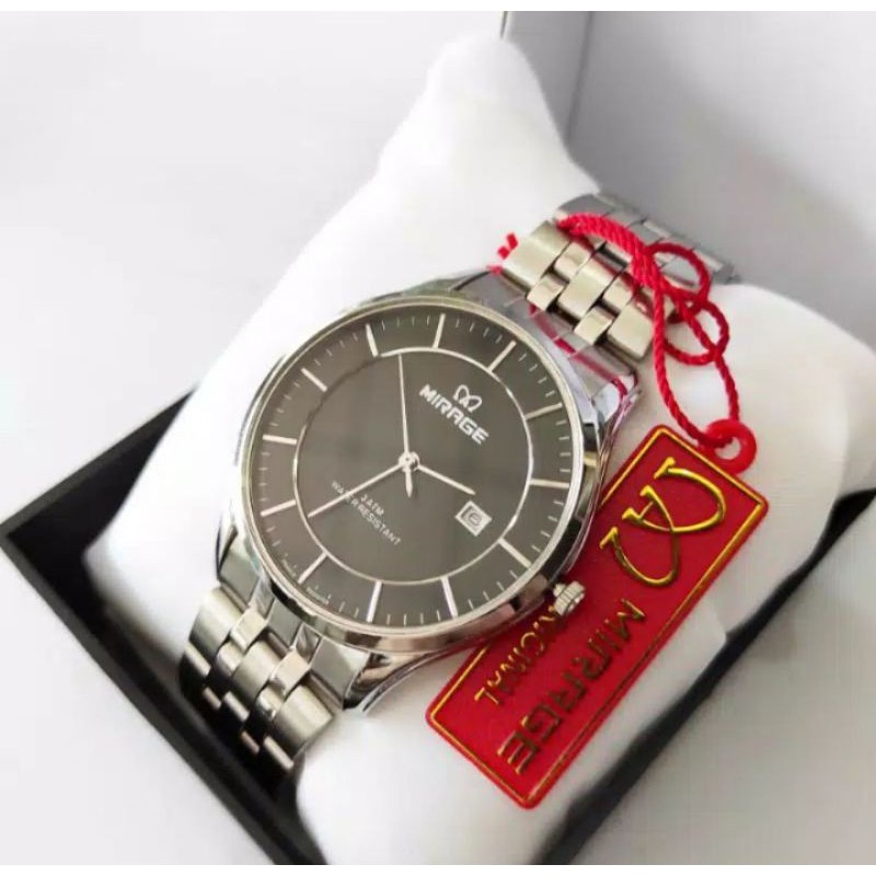 jam tangan pria;MIRAGE M8544BRP-Lsilver~ORIGINAL WATER RESISTANT~TGL~STAINLESS