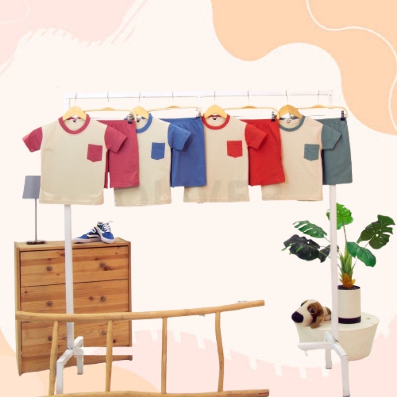 setelan pendek anak/ two tone set/play set/ baju anak/pakaian anak