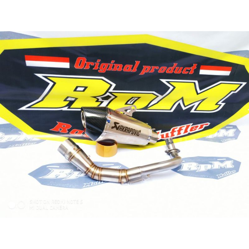 Knalpot Akrapovic Short Beat Fi - Beat Carbu - Vario 110 fi - Scoopy