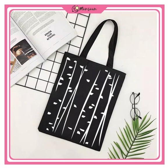 Monsoon - (B) TOTEBAG PAKAI PEREKAT Tote bag kpop murah wanita custom motif