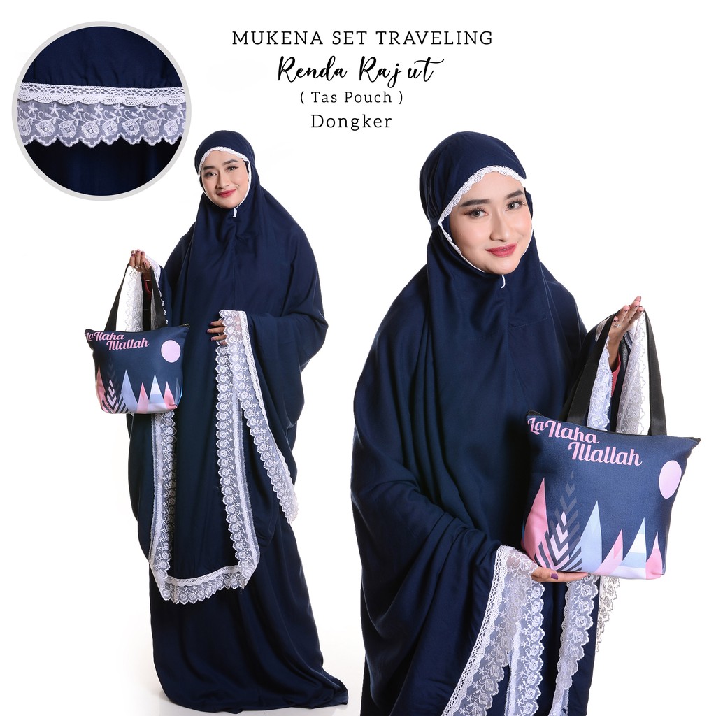 PUSAT MUKENA TASIK - MUKENA DEWASA RAJUT TRAVELING POUCH