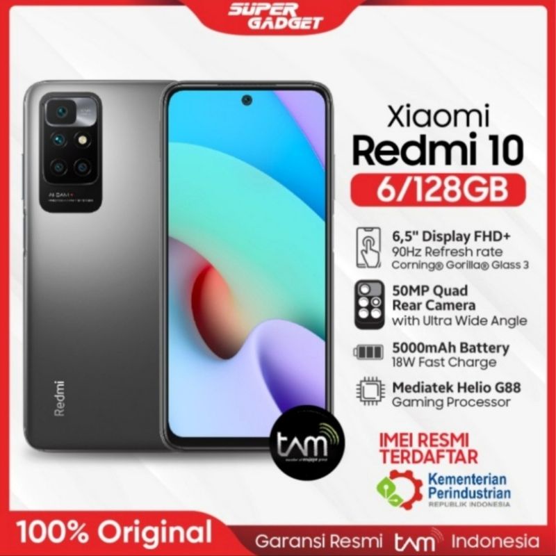 Xiaomi Redmi 10 2022 - 6/128GB - Garansi Resmi 1 Tahun Indonesia