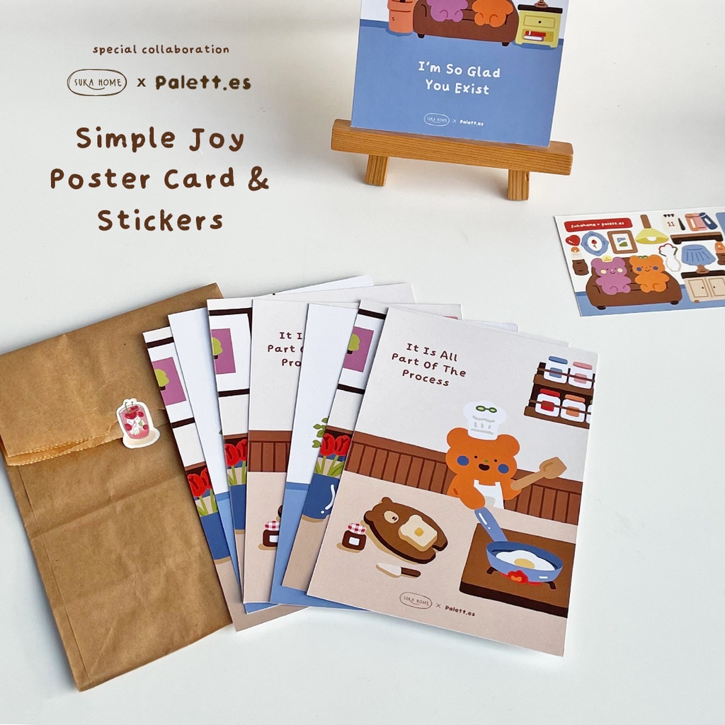 Sticker Sheets Art Print Deco Journaling Mini Wall Poster Wooden Easel - Suka Home x Palett.es Limited Stock