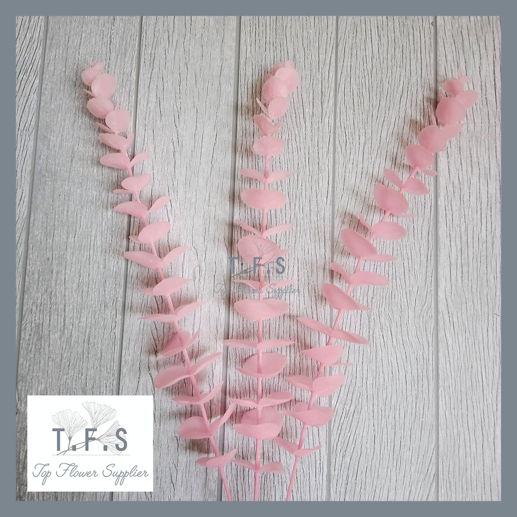 Artificial Flower Bunga Flocking Eucalyptus Stem Green Tanaman Palsu Bunga Plastik Decor Rumah-7