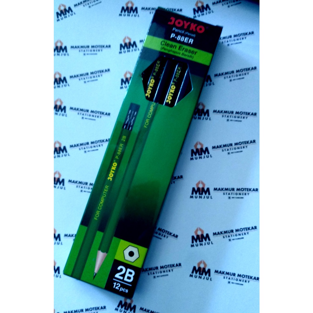 

PENSIL 2B JOYKO P-88ER (Hijau + Penghapus) GROSIR ATK MURAH STATIONARY BANDUNG