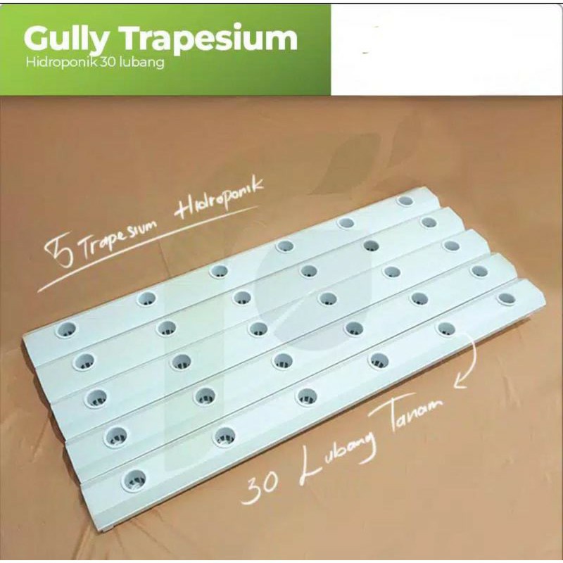 Gully Trapesium 30 Lubang Tanam / Hidroponik Kit NFT