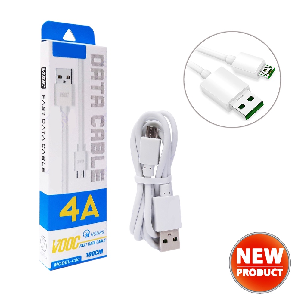 KABEL DATA BRANDED C60 BISA UNTUK REALME OPPO VIVO XIAOMI SAMSUNG MICRO USB ORIGINAL FAST CHARGING VOOC