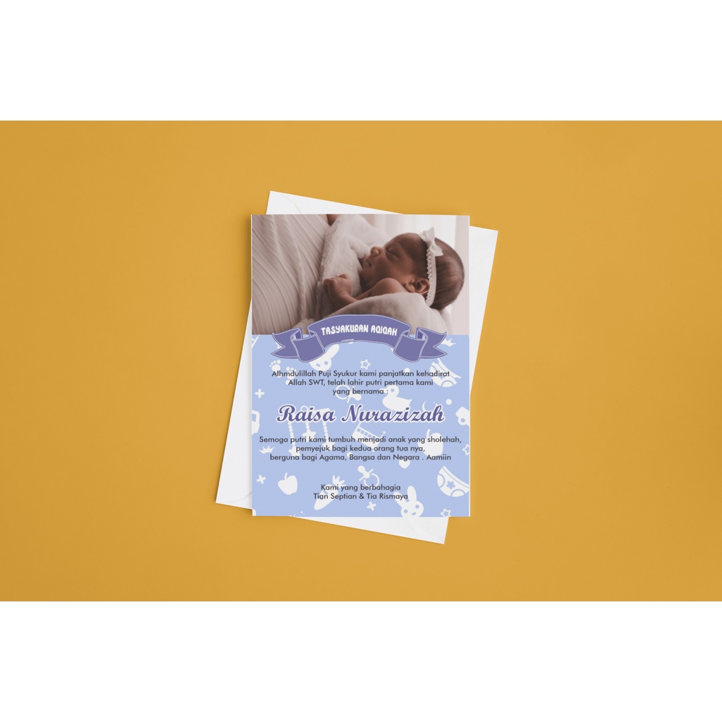 KARTU AQIQAH BAYI / KARTU UCAPAN AQIQAH / TASYAKURAN BAYI