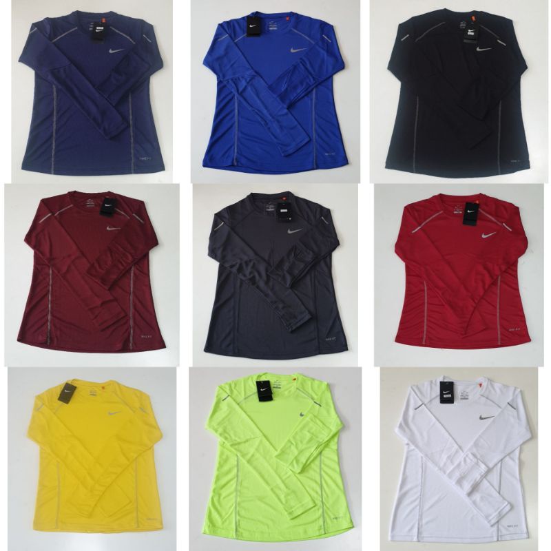 [ KAOS TENIS LAPANGAN PRIA LENGAN PANJANG NIKE DRIFIT POLYSTER  01 ]