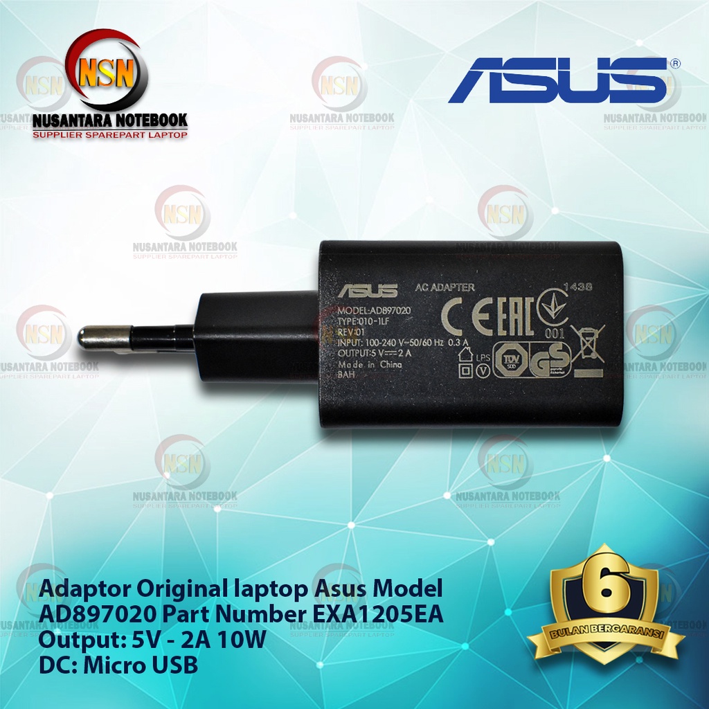 Adaptor Charger Original Asus 5V - 2A Micro Usb for Smartphone and Tab