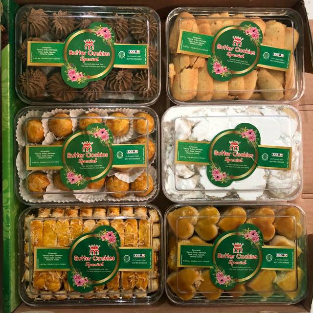 

Kue lebaran Mix butter cookies isi 6 toples @250gr