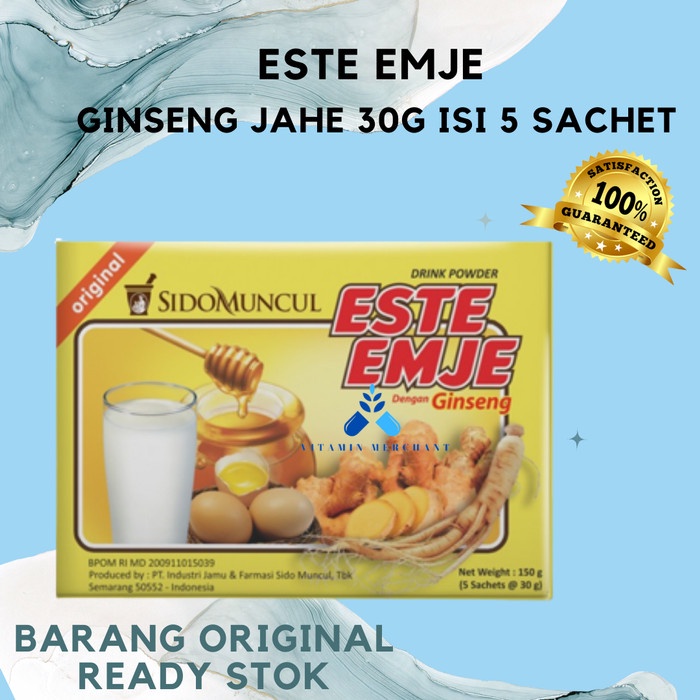 

Sidomuncul Este Emje ginseng jahe 30g isi 5 sachet