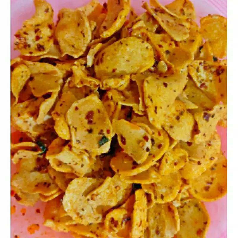 

Keripik Basreng bulat bumbu daun jeruk