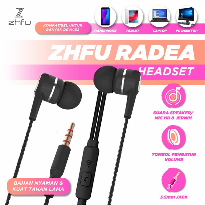 ZHFU RADEA PREMIUM EARPHONE HEADSET HANDSFREE ULTRA BASS
