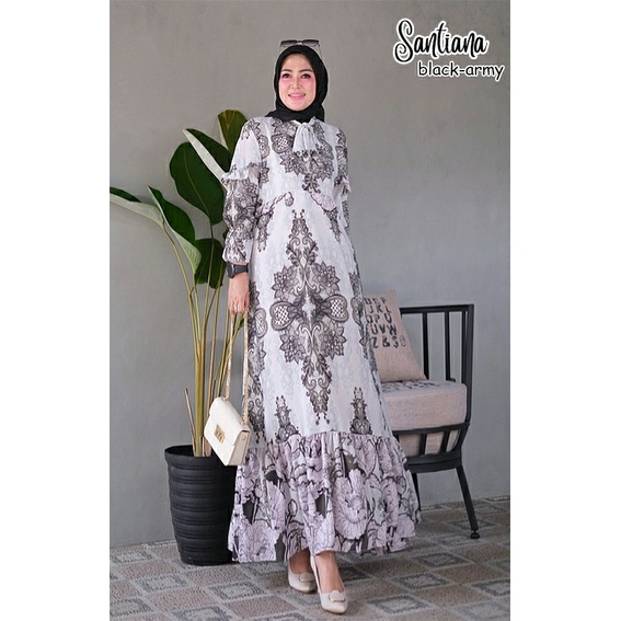 GAMIS MOTIF BATIK SANTIANA DRESS KONDANGAN