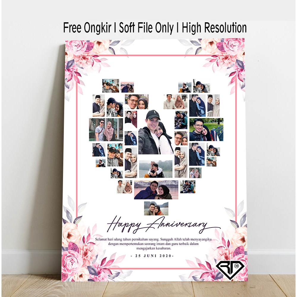 Desain Foto Kado Mozaik Simple Hadiah Wedding Anniversary Desain Foto Kado Mozaik Simple Hadiah Wedding Anniversary