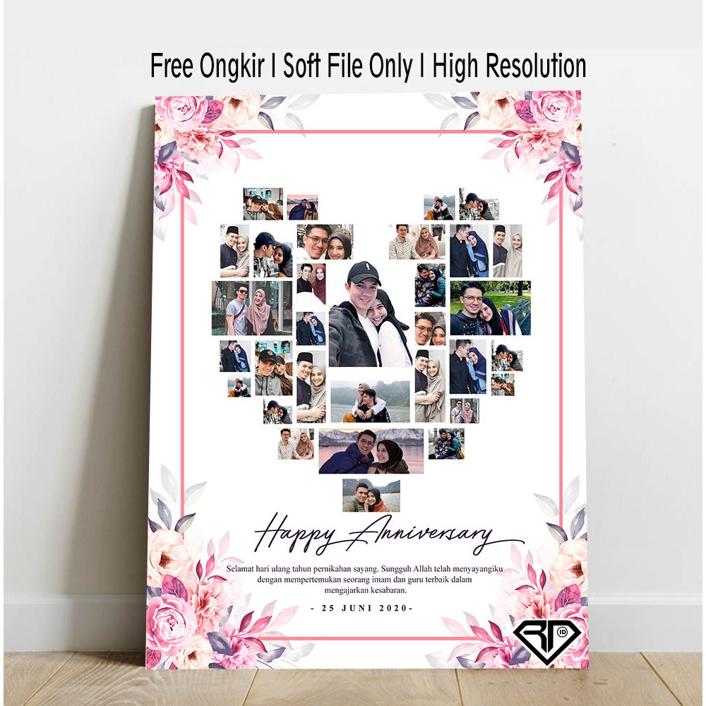  Desain  Foto  Kado Mozaik Simple Hadiah  Wedding Anniversary 