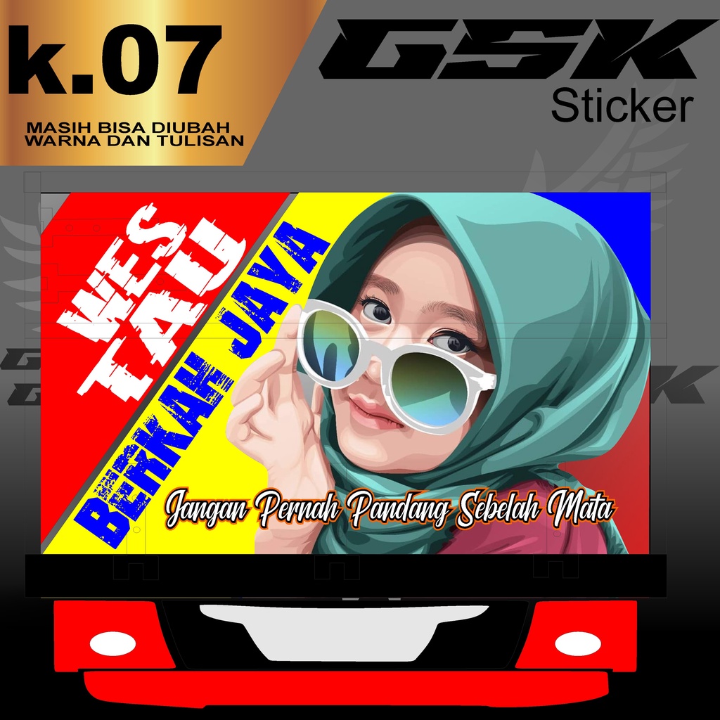 Stiker Decal Bak Belakang Truk Canter Stiker Bak Truk Giga Stiker Decal Bak k.07