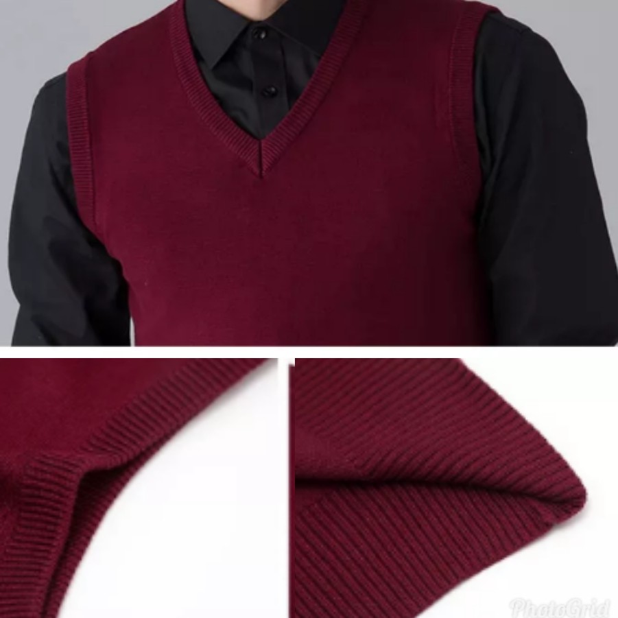 Rompi Kantor Unisex Korean Look / Vest Korea V-Neck / Rompi Pria Rajut Knitting JCCollections