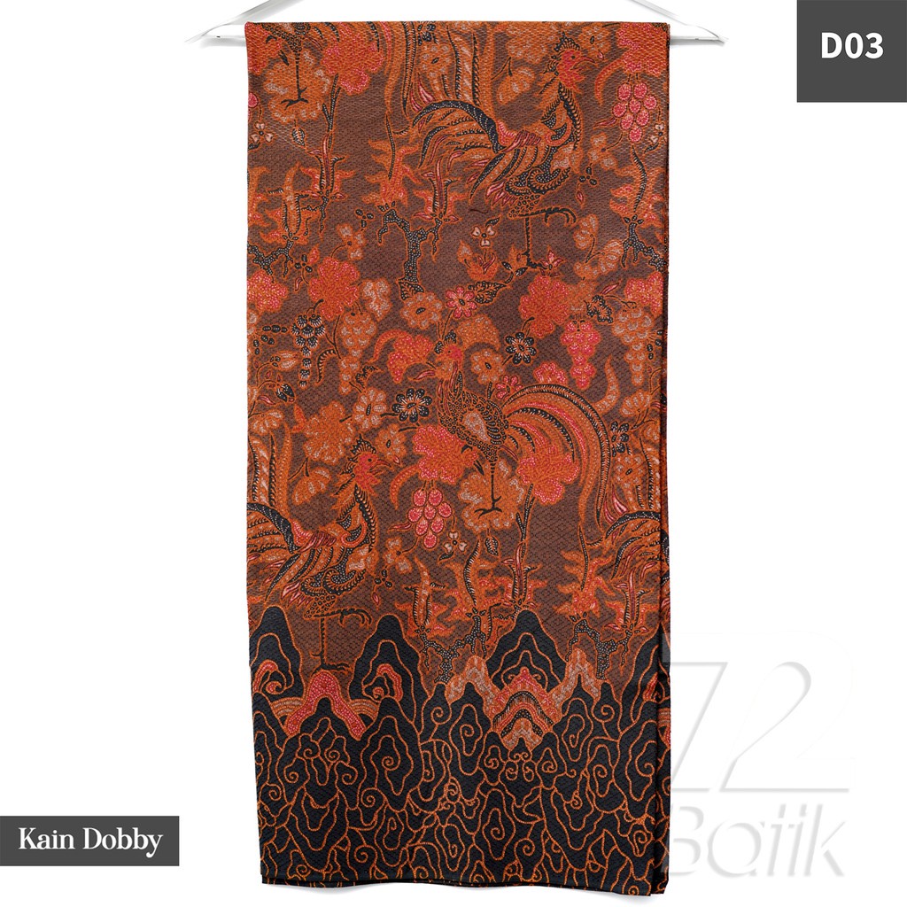 KAIN BATIK PREMIUM Bahan Dobby Motif Jago Alas Warna Hitam Black Orange 725803 CAP 72 - Jarik Jarit Samping Kebat Panjang Batik Dobby Modern Premium Bahan Seragam Batik Pernikahan Kantor Keluarga Murah Kamen Jadi Batik Bali Lembaran