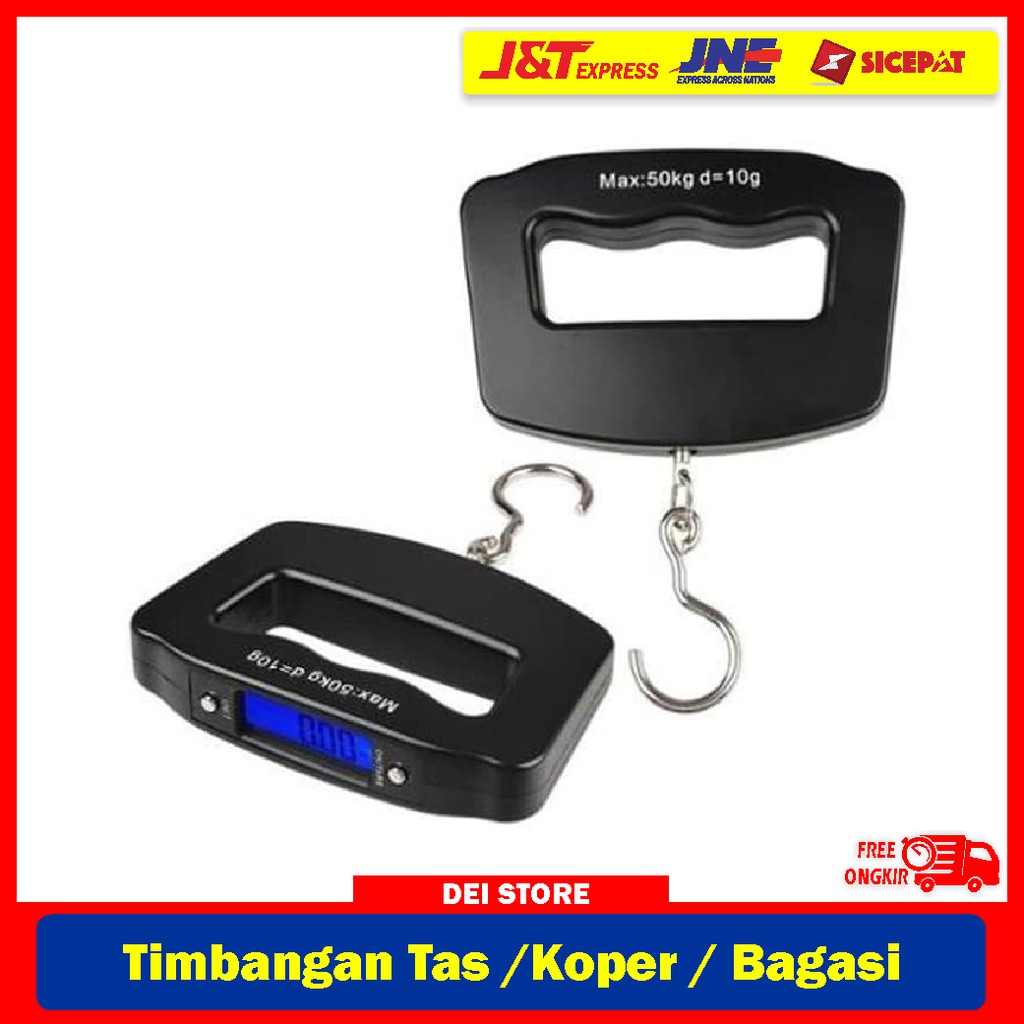 Timbangan Bagasi Digital layar LED 50 KG / Alat Timbang Tas dan Koper / Timbangan Mini Portable