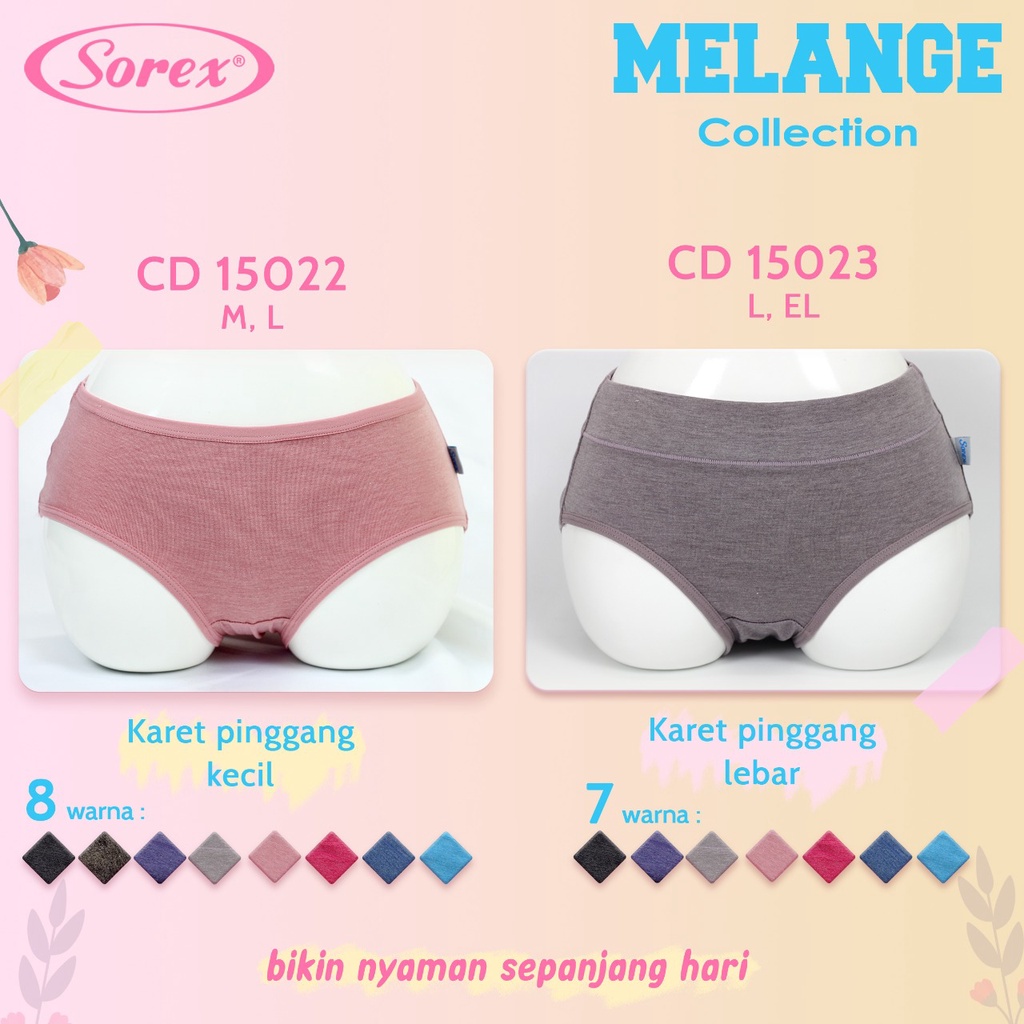 Sorex Celana Dalam Wanita - CD 15022 / CD 15023 - Midi Panty - Melange - M - XL