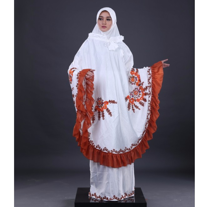 mukena wanita - mukenah wanita - mukena semi sutra - mukena mewah - mukena putih - telekung