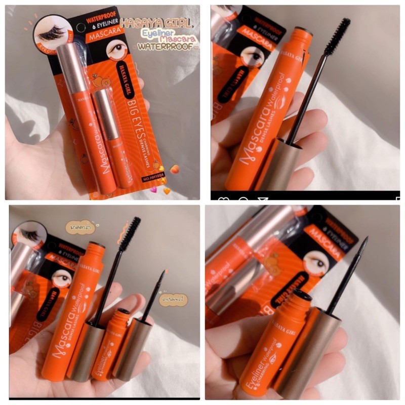 [ PER SET ISI 2PCS ] HASAYA 2IN1 MASCARA+EYELINER