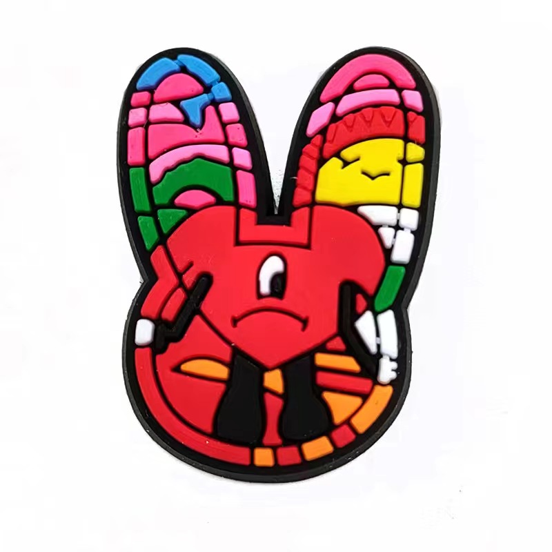 1pc charms Jibz croc DIY Bentuk Kartun Bad bunny Untuk Dekorasi Sepatu Wanita