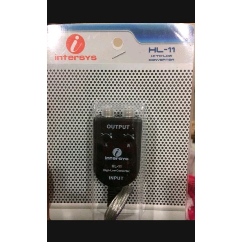 Intersys Converter Hi Low kabel speaker ke RCA Adaptor audio