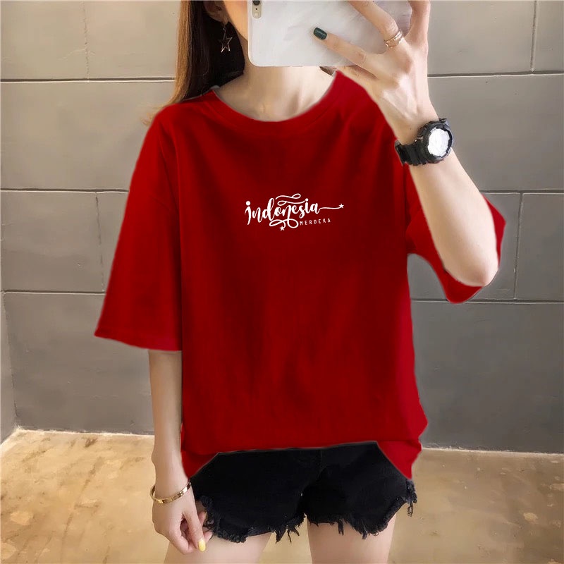 YOURSTYLE1119 - KAOS INDONESIA MERDEKA KEKINIAN TERLARIS KEREN UNISEX OVERSIZE