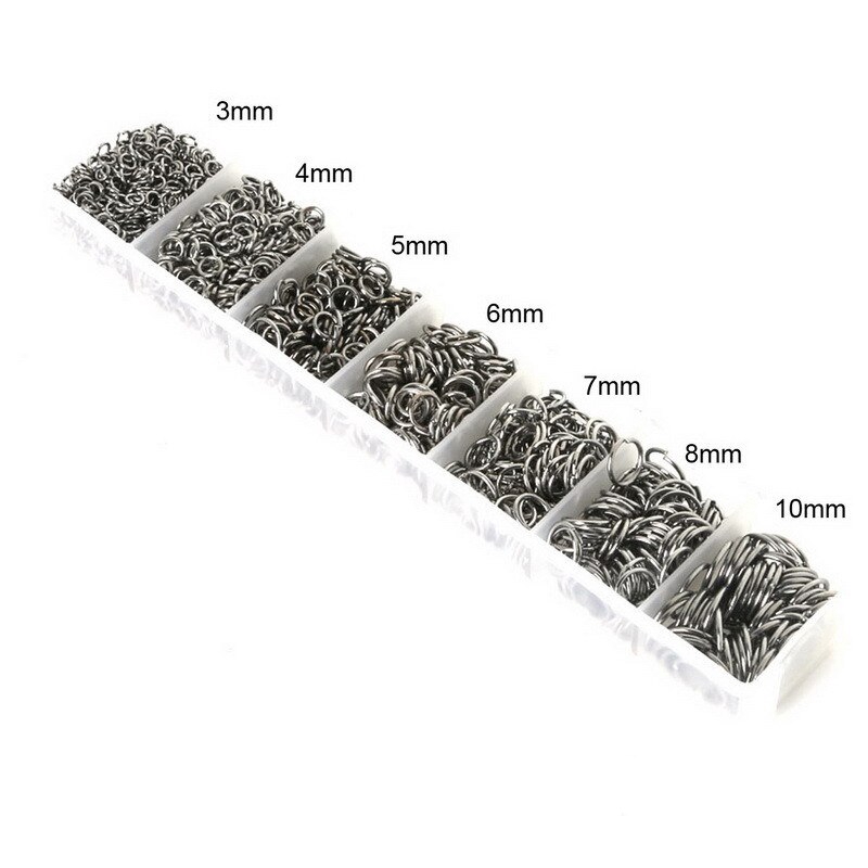 1800-2000pcs Cincin Konektor Open Jump 3 4 5 6 7 8mm Warna Silver Gold Rhodium Hitam Untuk Perhiasan Diy