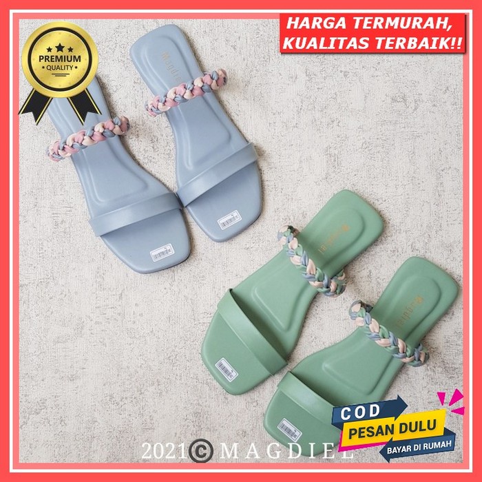 Anina Sandal Selop Teplek Kepang Tali Zr-01 Sandal Teplek Wanita Kekinian Teplak Wanita Import Terba