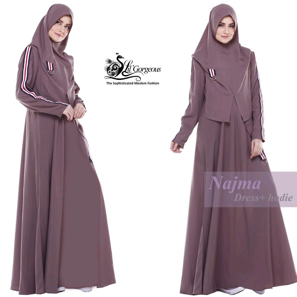 GAMIS NAJMA HOODIE LIL GORGEOUS / SET SYAI'I CASUAL SPORTY CANTIK / SET GAMIS KEKINIAN /GAMIS ORI