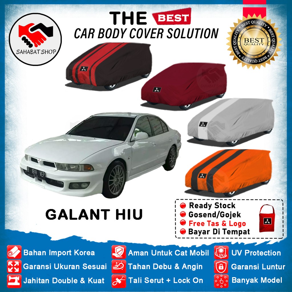 Sahabat Body Cover Mobil Galant / Sarung Pelindung Mitsubishi Galant Hiu Outdoor 1998 1999 2000 2001 2002 2003 2004 2005 / Selimut Tutup Mantel Kerudung Jas Kelambu Mantol Kerodong Pembungkus Terpal Mobil Sedan Galant Waterproof Anti Air Model Biru