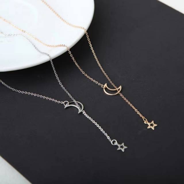 ★ODS★ FA67 Kalung Wanita Simple bulan bintang moon stars necklace