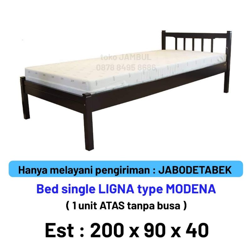 Dipan 90x200 kayu mahoni RANJANG TIDUR SORONG LIGNA type MODENA