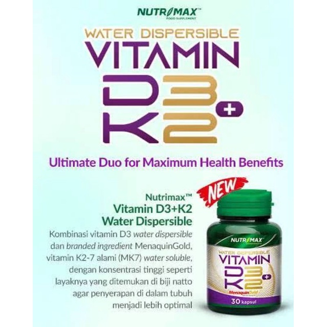 NUTRIMAX VITAMIN D3 + K2 VIT D 400 IU K2 40 MCG TULANG GIGI GUSI IMUNITAS