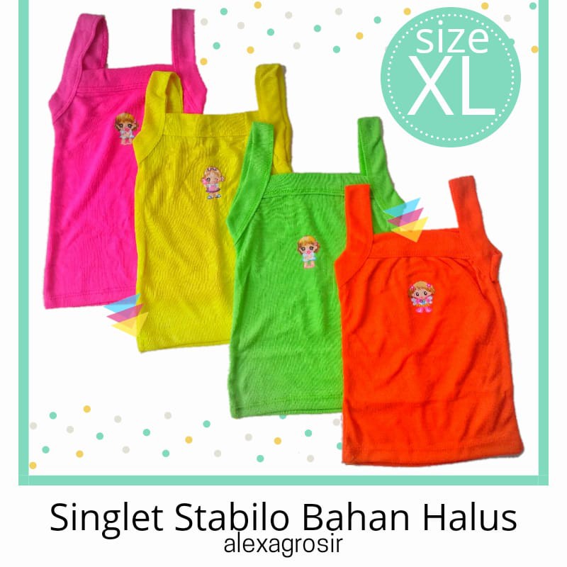 KAOS DALAM STABILO ANAK CEWEK 3-4 TAHUN BAHAN FULL KATUN SANGAT LEMBUT ADEM DIPAKAI SIZE S M L XL XXL