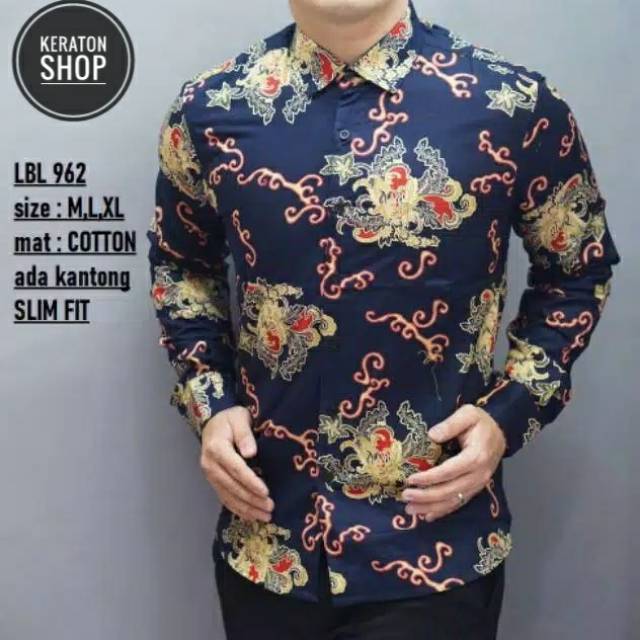 BATIK PRIA MEWAH/BATIK LOKAL ELEGAN/BATIK SLIM FIT