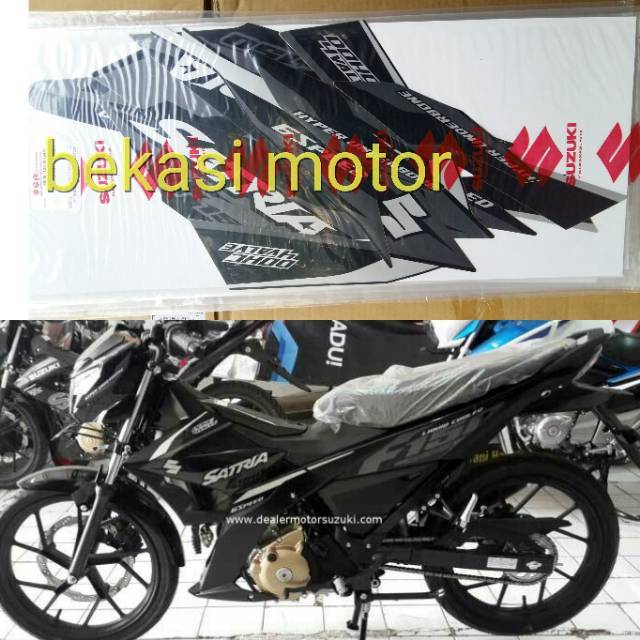 striping sticker suzuki satria fu f1 fi black hitam original